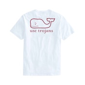 USC Trojans Men's Vineyard Vines White SC Interlock Whale T-Shirt